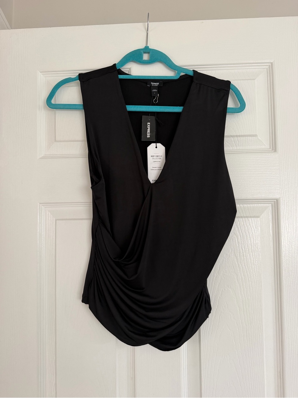 Express Black Draped V-Neck Camisole